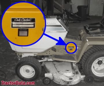 Cub Cadet 1204 serial number location