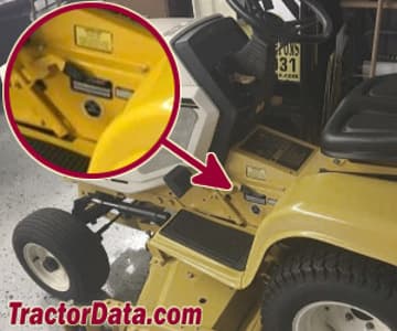Localização do número de série Cub Cadet 1862