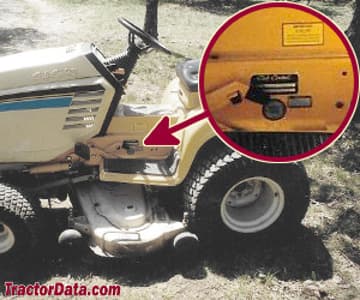 Cub Cadet 2082 Standort der Seriennummer