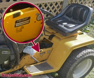 Cub Cadet 1050 serial number location