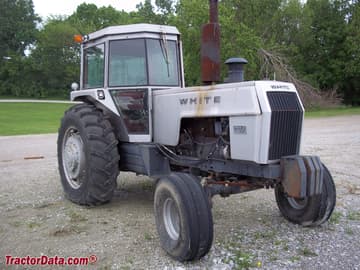 White 2-150 row-crop tractor, right side.