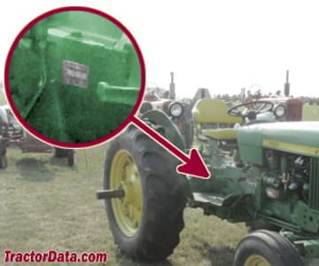 John Deere 1020 serial number location