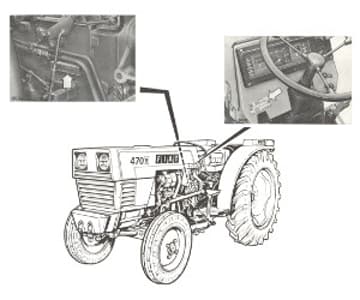 Emplacement du numéro de série Fiat 470