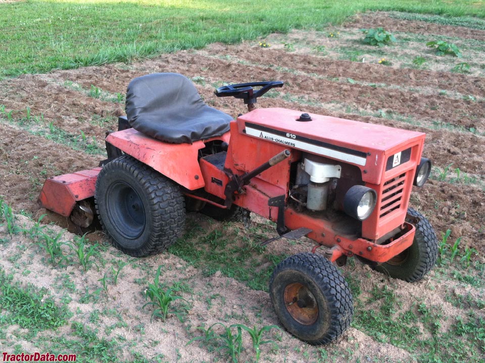 Allis-Chalmers 610 with mounted tiller.