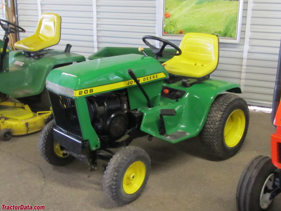 Left-front quarter view of the John Deere 208