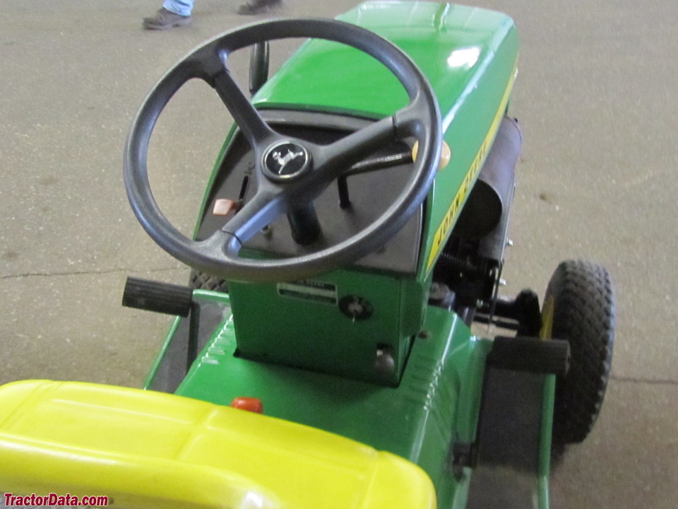 John Deere 208 operator station and controls.