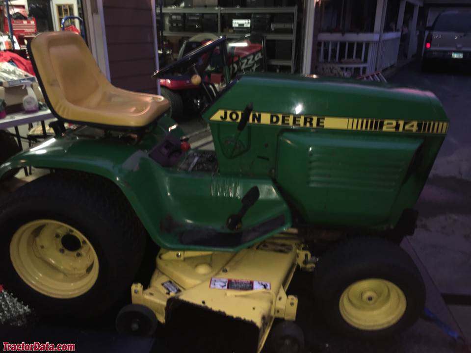 John Deere 214 with mower deck.