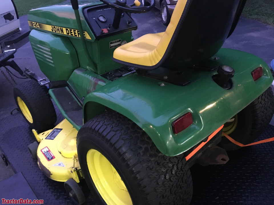 John Deere 214 with mower deck.