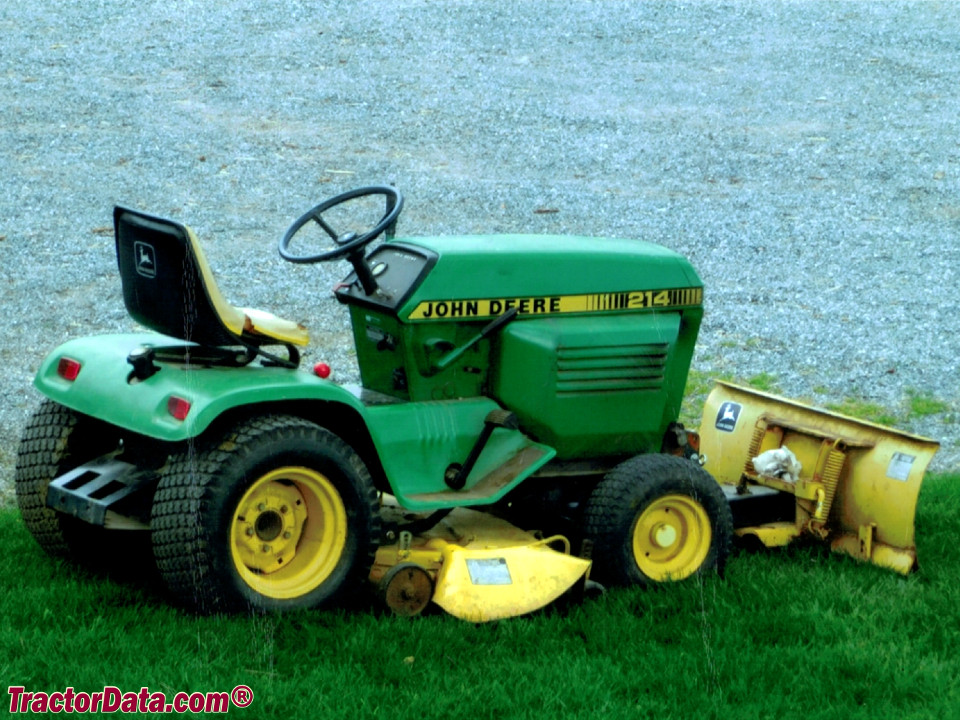 John Deere 214 with front blade.