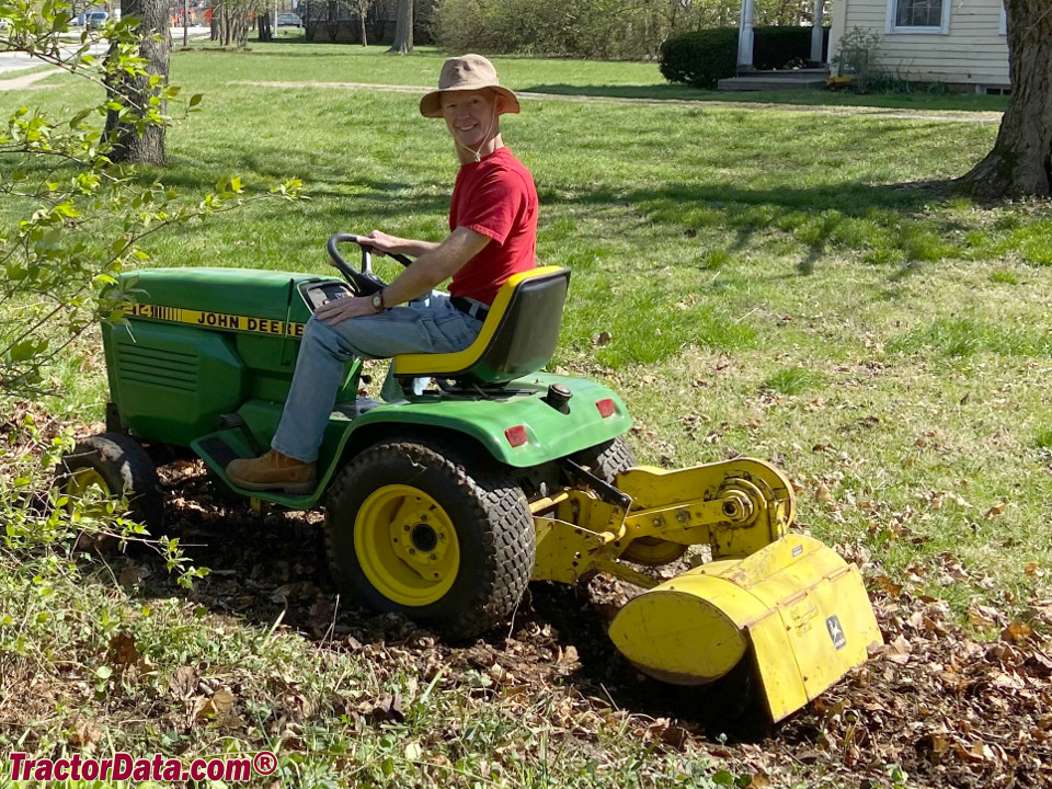 John Deere 214 with tiller.