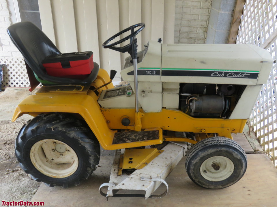 Cub Cadet 108 with mower, right side.