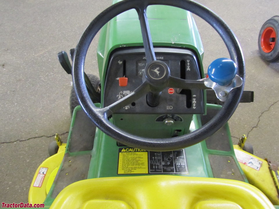 John Deere 322 operator station and controls.