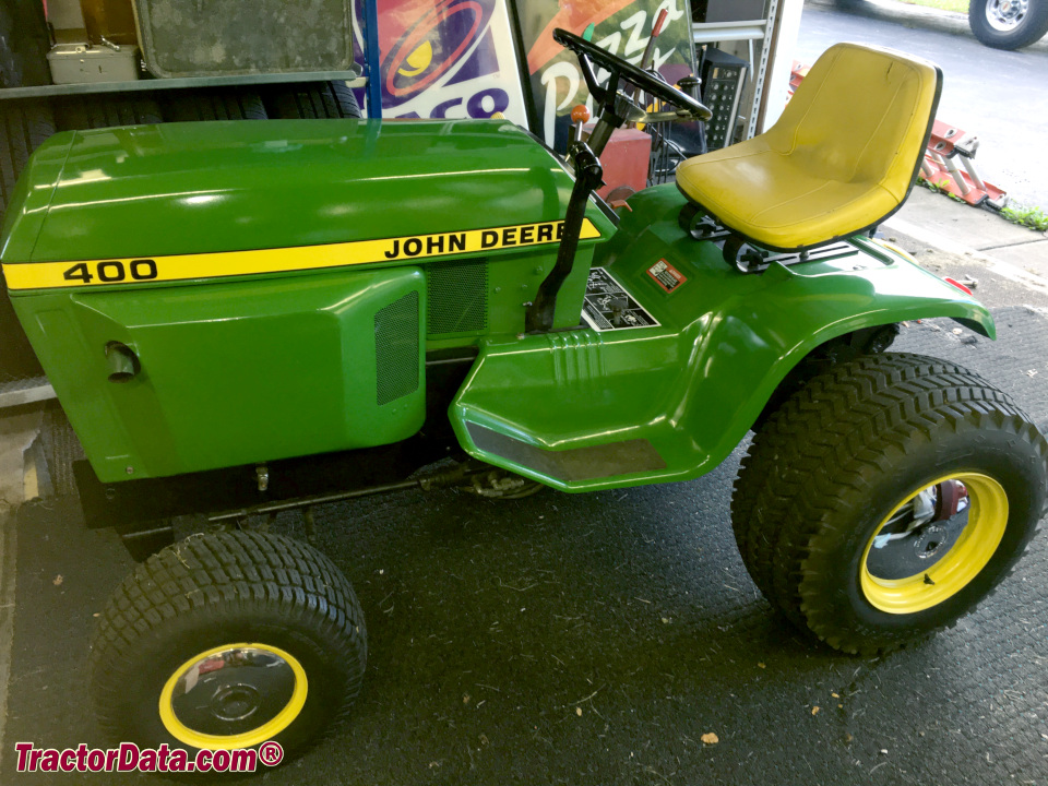 Restored John Deere 400 garden tractor.