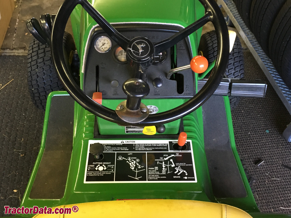 John Deere 400 operator station and controls.