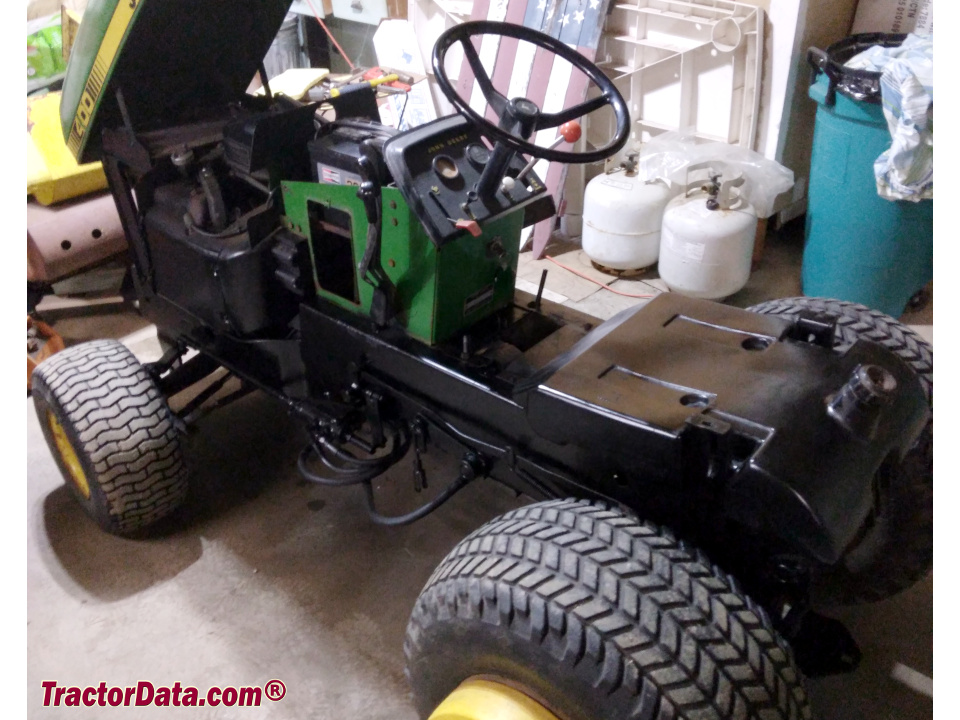 John Deere 400 with fender deck removed.