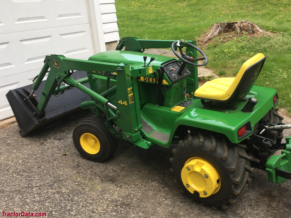 John Deere 420 with 44 front-end loader.