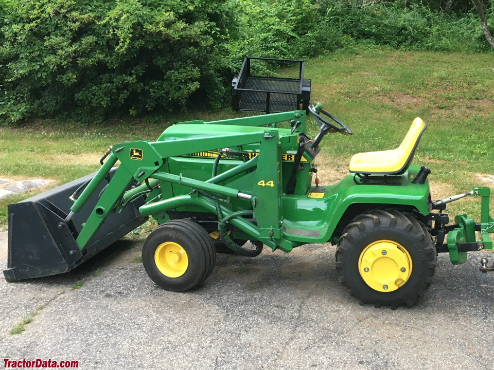 John Deere 420 with 44 front-end loader.