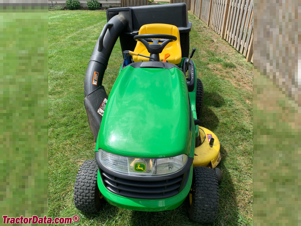 John Deere LA115 with rear bagger.