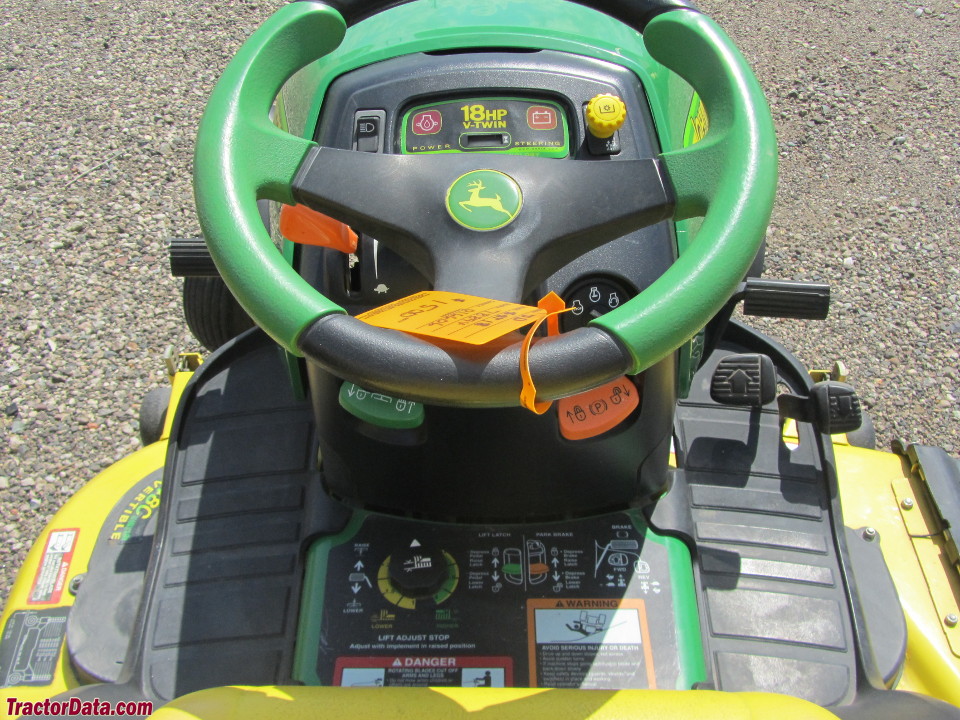 John Deere SST18 operator station and controls.