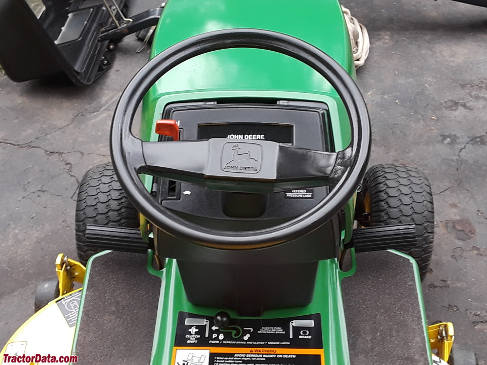 John Deere STX38 operator station and controls.