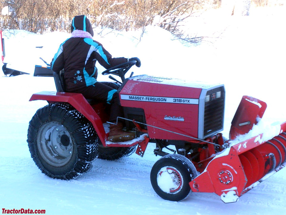 Massey Ferguson 318GTX with snowblower.