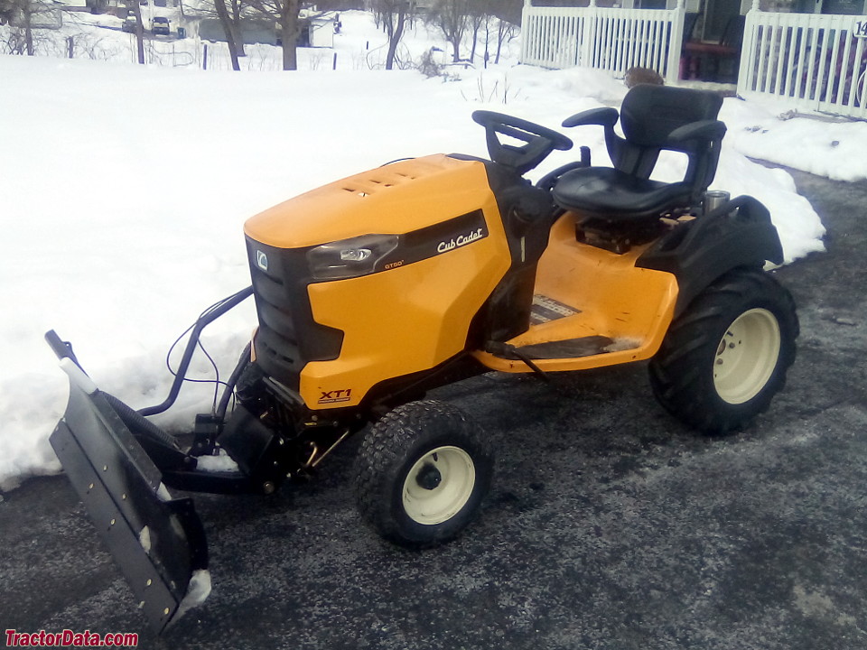 Cub Cadet XT1 GT50 with snow blade.