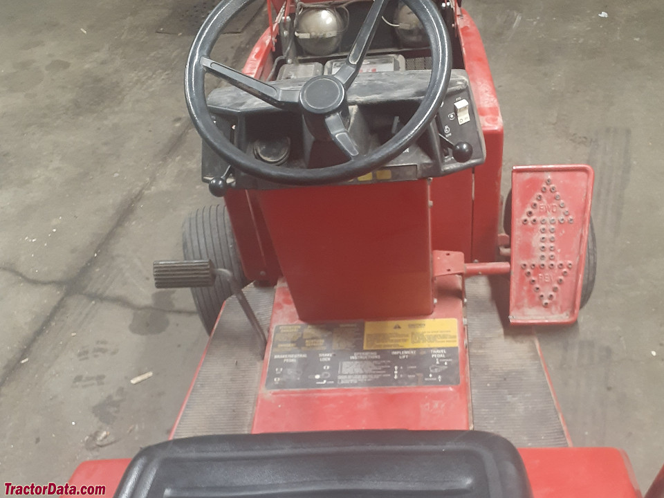Troy-Bilt 3312HR operator station and controls.