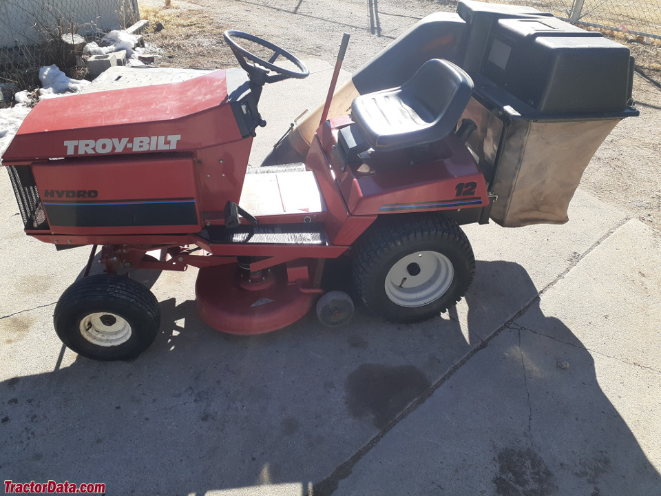 Troy-Bilt 3312HR with grass bagger.
