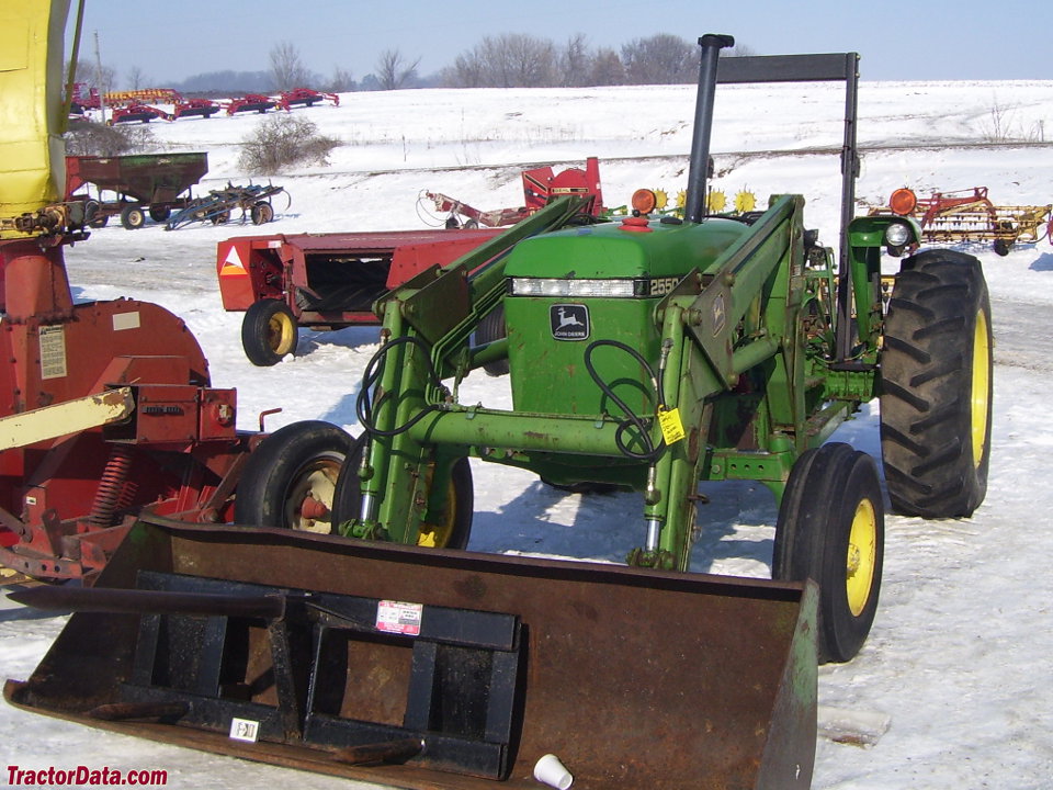 John Deere 2550 with model 240 front-end loader.
